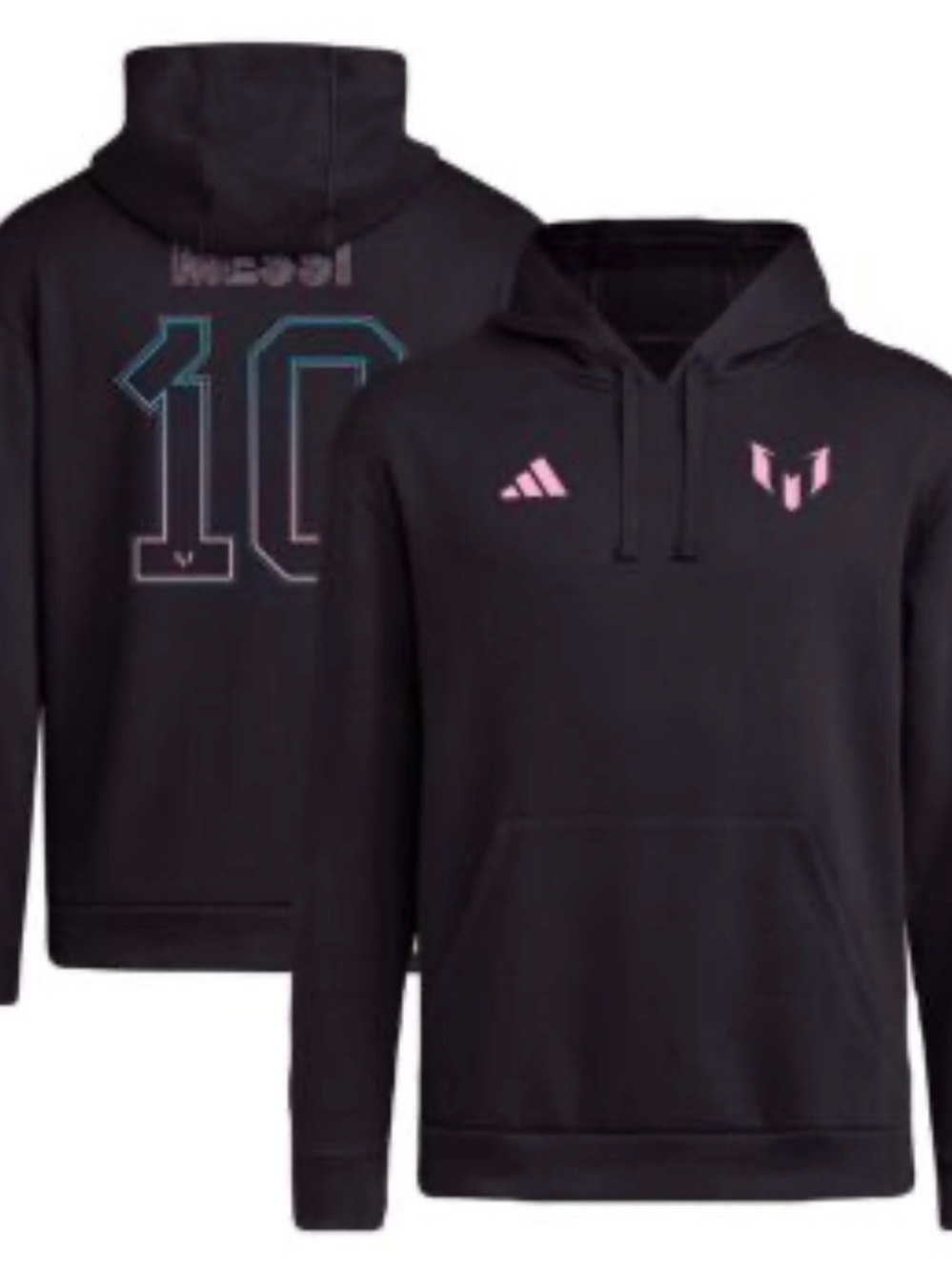 Adidas Messi 10 Hoodie Black Pink Mens XS / Womens‎ Medium Oversized